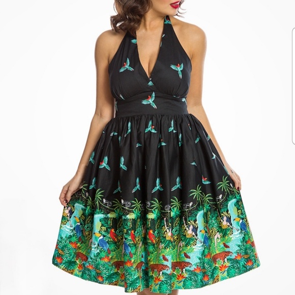 Lindy Bop Dresses & Skirts - LINDYBOP MARILYN HALTER TIKI DRESS UK18 EUC